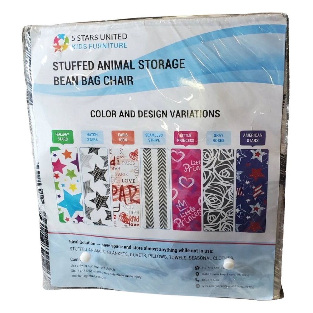 Stuffed Animal Storage Bean Bag Chair